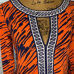 Tracy Negoshian orange & blue tunic dress 
Medium